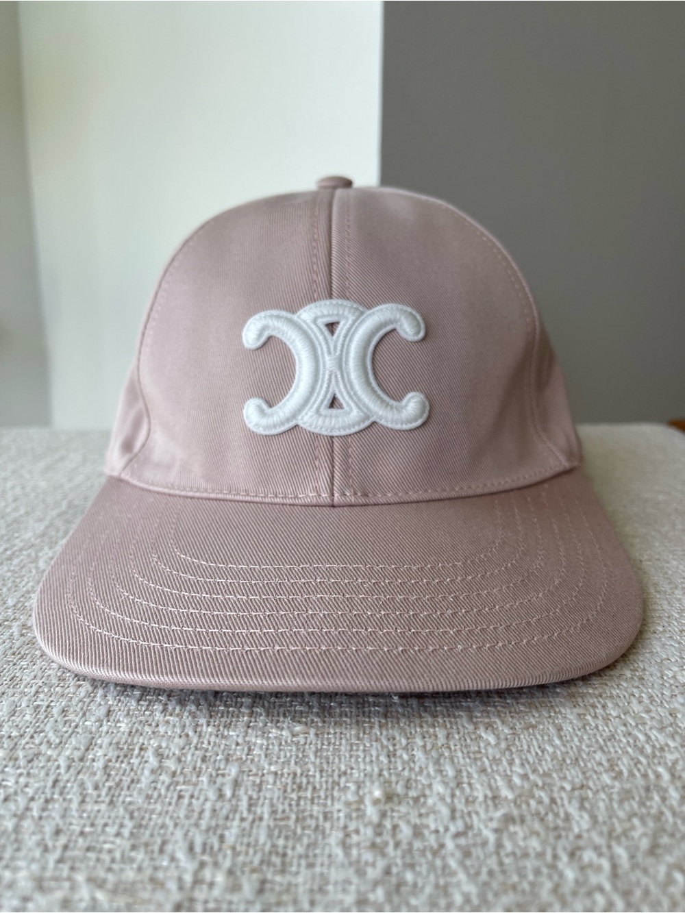 Celine Triomphe Baseball Cap/Hat Washed Cotton Blush M Authentic - Picture 2 of 8